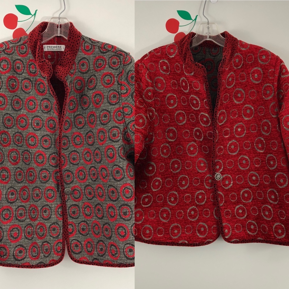 Reversible Jacket Oversized Texture Boho Jacket Xl - image 3